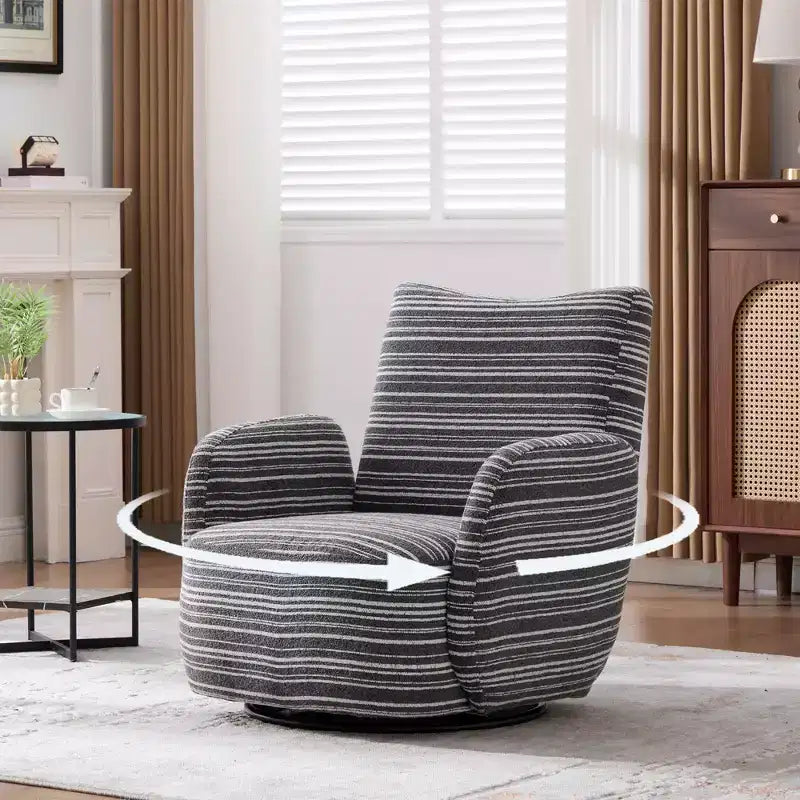 Chaise baquet pivotante en tissu de velours duveteux