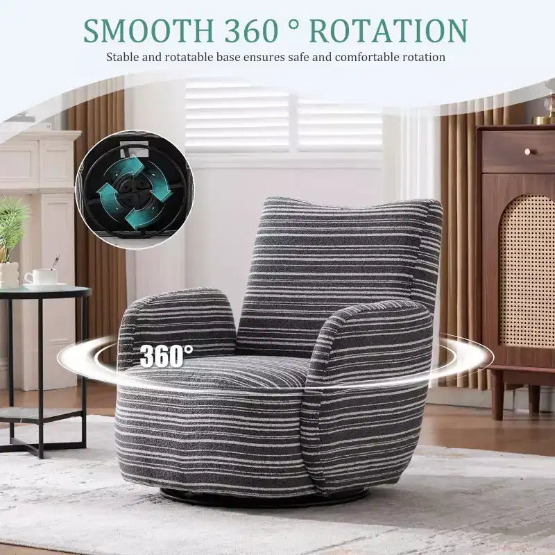 Chaise baquet pivotante en tissu de velours duveteux