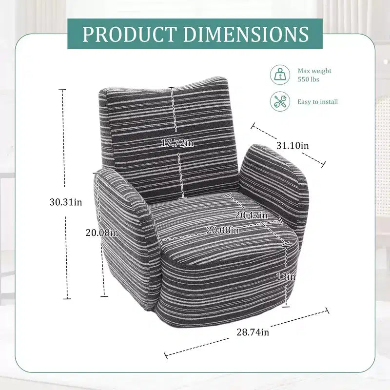 Chaise baquet pivotante en tissu de velours duveteux