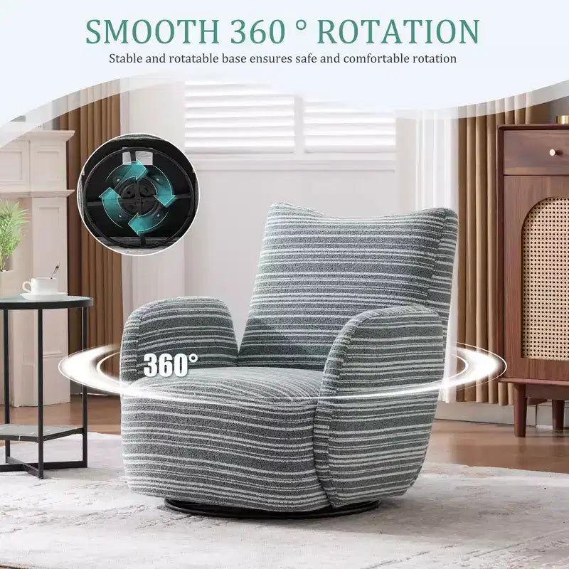 Chaise baquet pivotante en tissu de velours duveteux