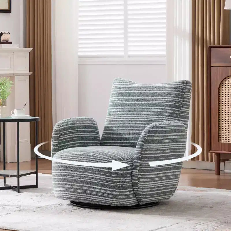 Chaise baquet pivotante en tissu de velours duveteux