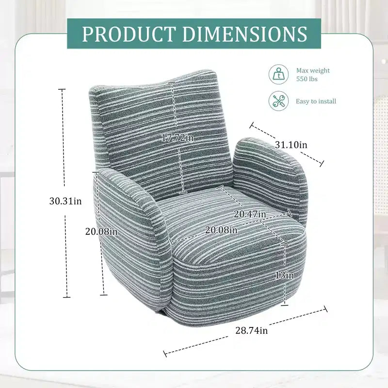 Chaise baquet pivotante en tissu de velours duveteux