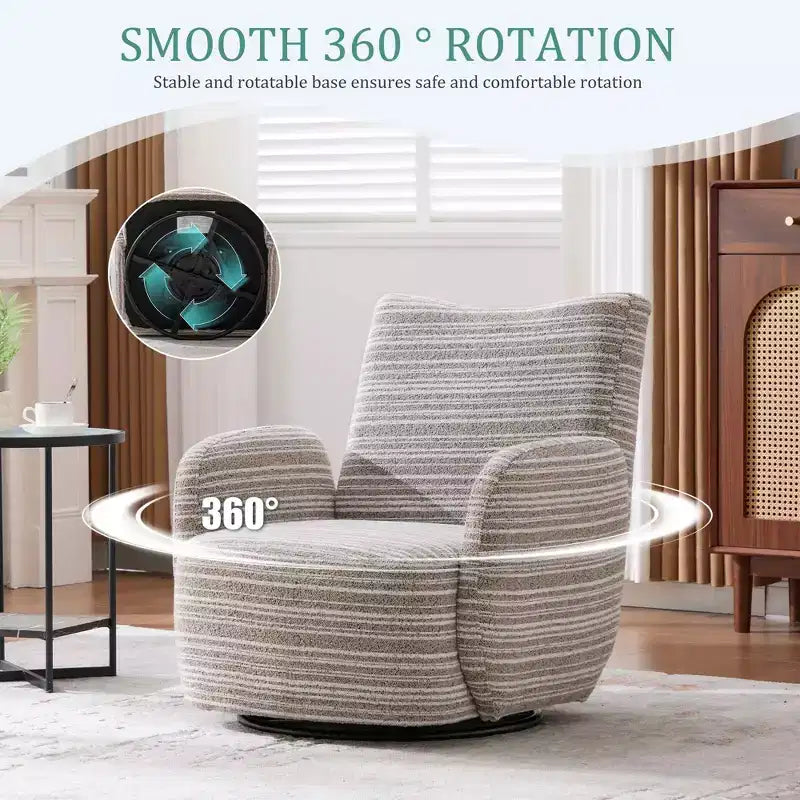 Chaise baquet pivotante en tissu de velours duveteux