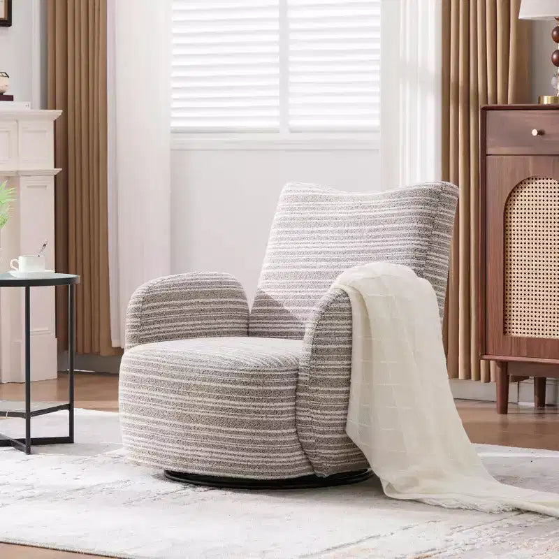 Chaise baquet pivotante en tissu de velours duveteux