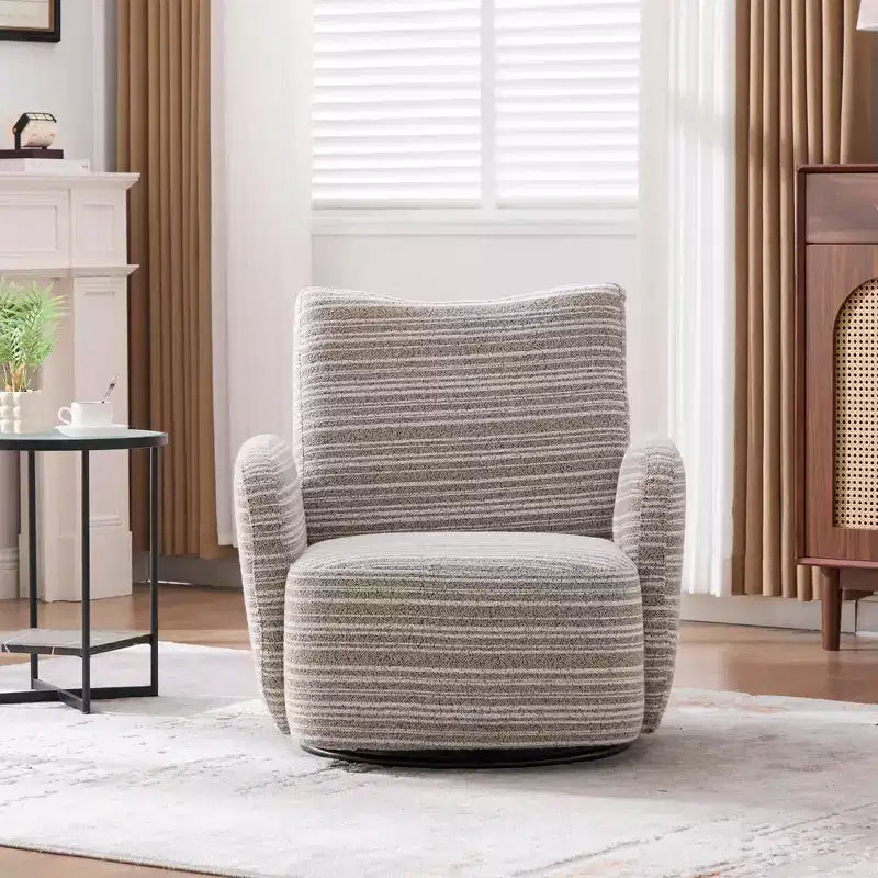 Chaise baquet pivotante en tissu de velours duveteux