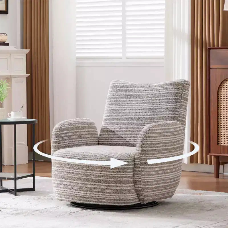 Chaise baquet pivotante en tissu de velours duveteux