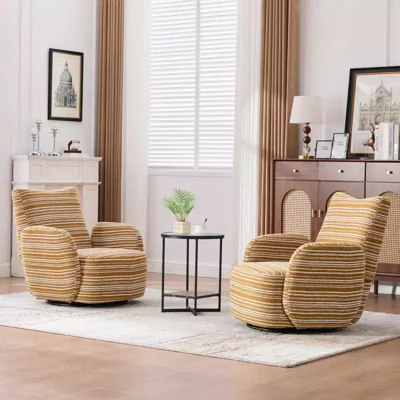 Chaise baquet pivotante en tissu de velours duveteux