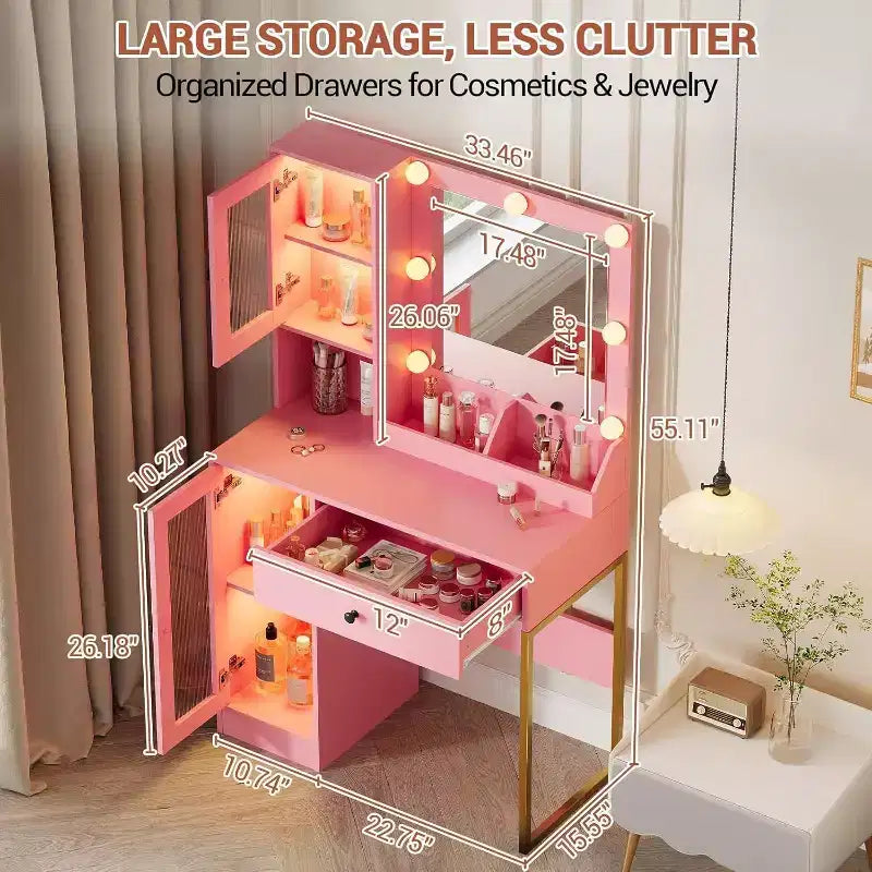 Coiffeuse moderne avec miroir et station de charge
