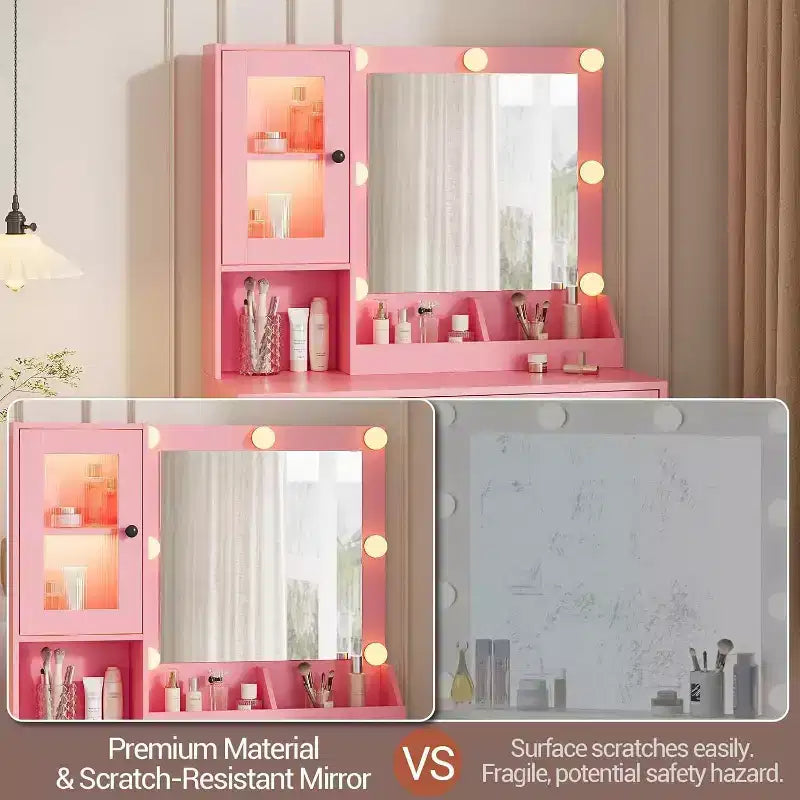 Coiffeuse moderne avec miroir et station de charge