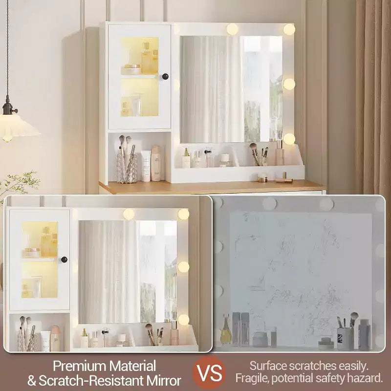 Coiffeuse moderne avec miroir et station de charge