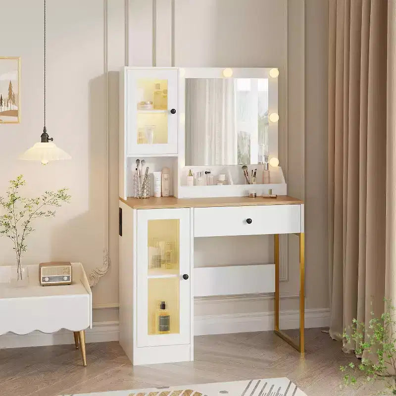Coiffeuse moderne avec miroir et station de charge