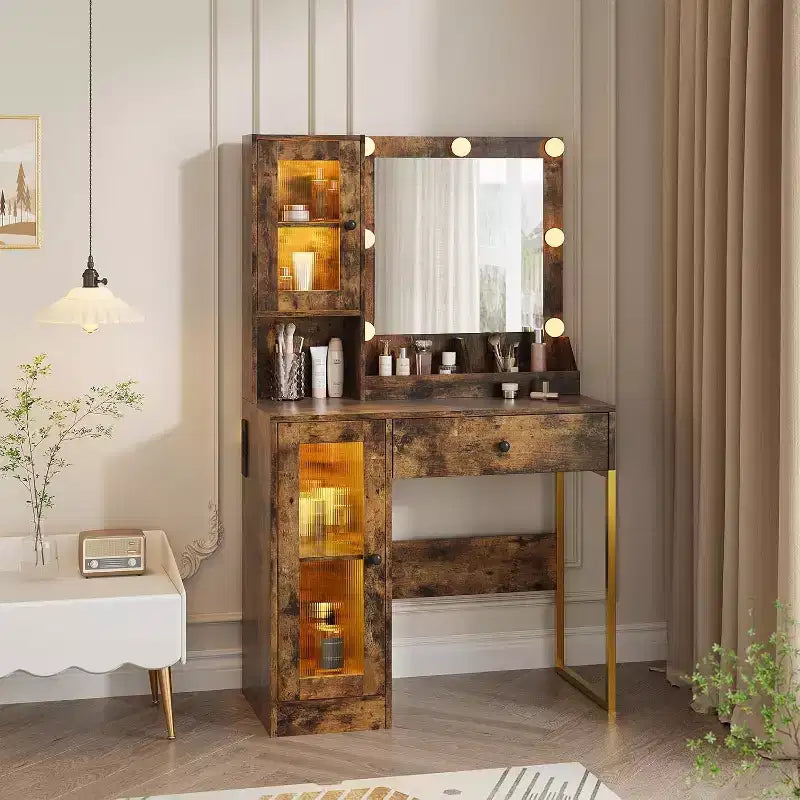 Coiffeuse moderne avec miroir et station de charge