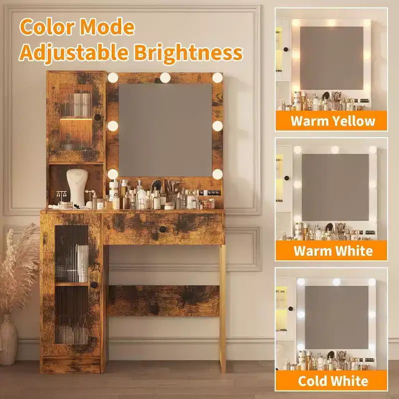 Coiffeuse moderne avec miroir et station de charge
