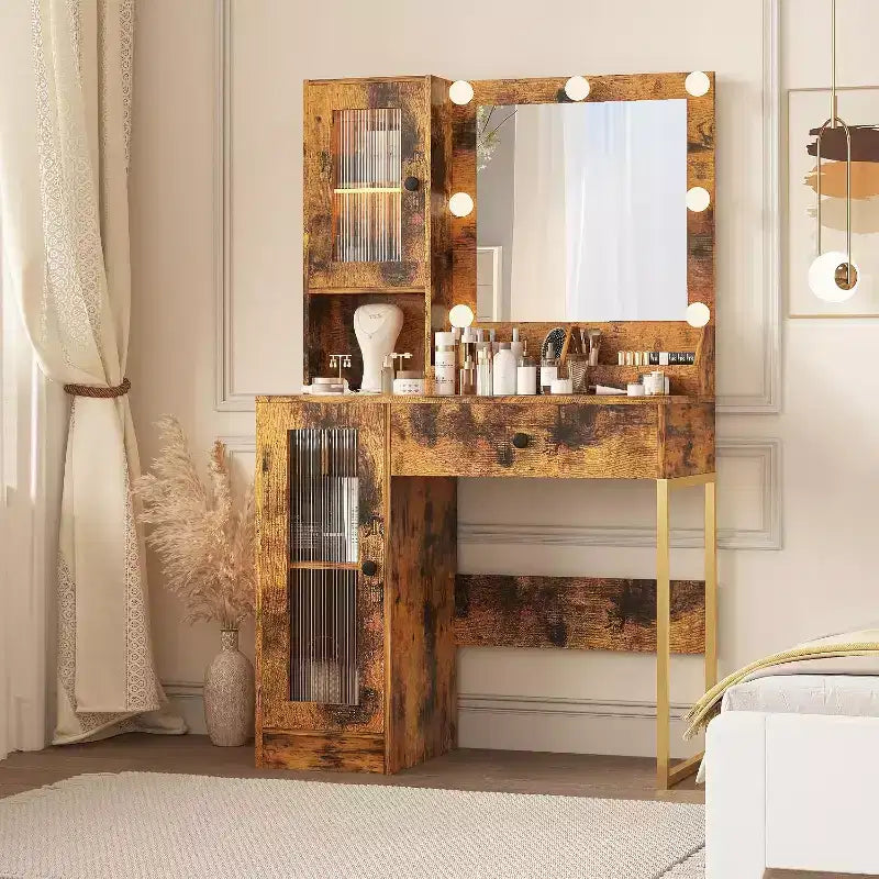 Coiffeuse moderne avec miroir et station de charge