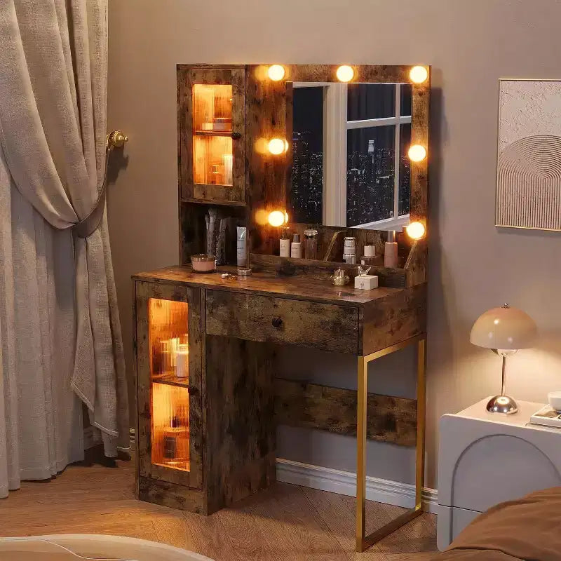 Coiffeuse moderne avec miroir et station de charge