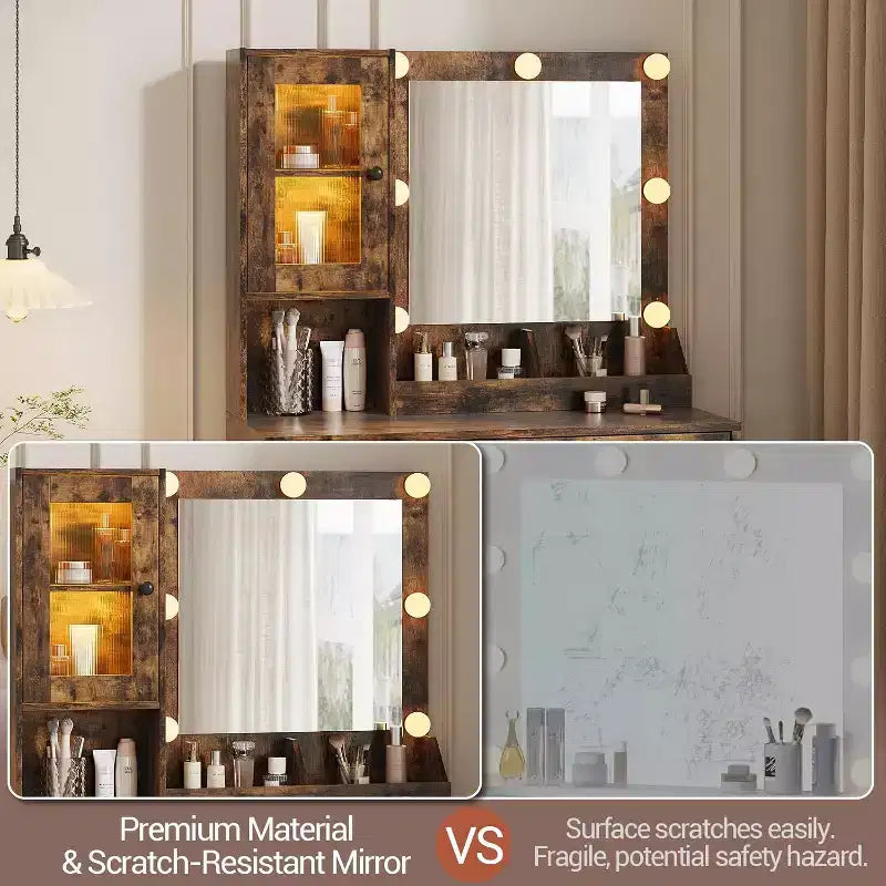 Coiffeuse moderne avec miroir et station de charge