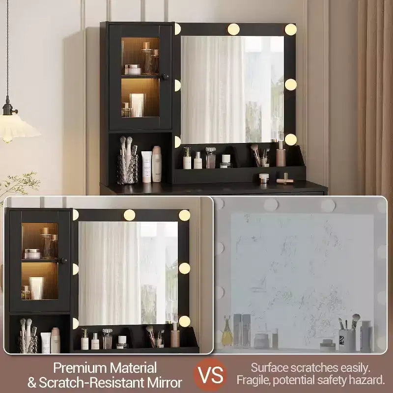 Coiffeuse moderne avec miroir et station de charge