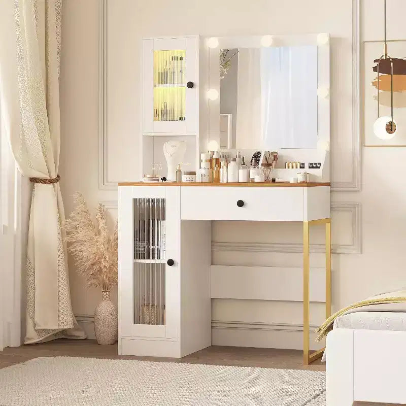 Coiffeuse moderne avec miroir et station de charge