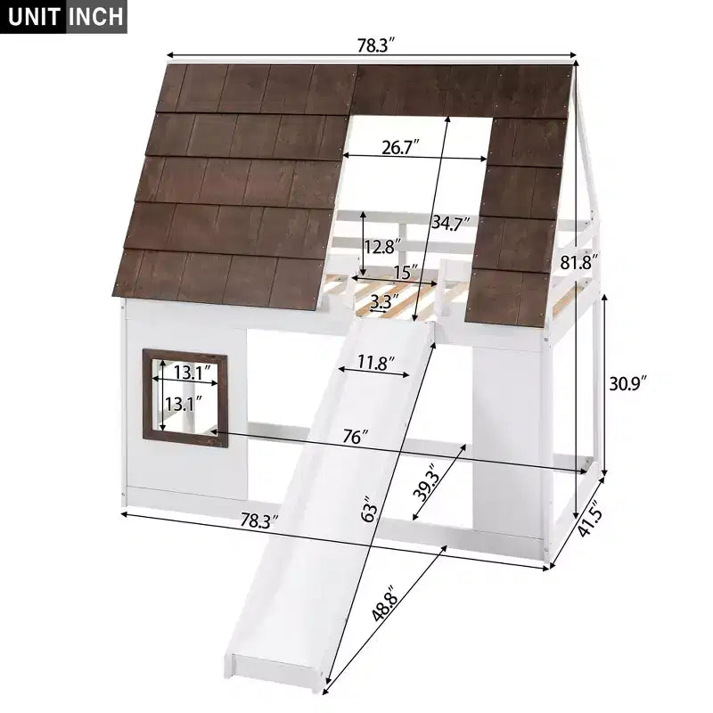 Lit mezzanine amusant pour chambre d'enfant avec échelle
