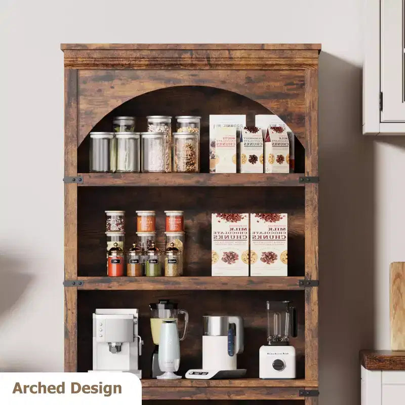 Bibliothèque à arche de style rustique