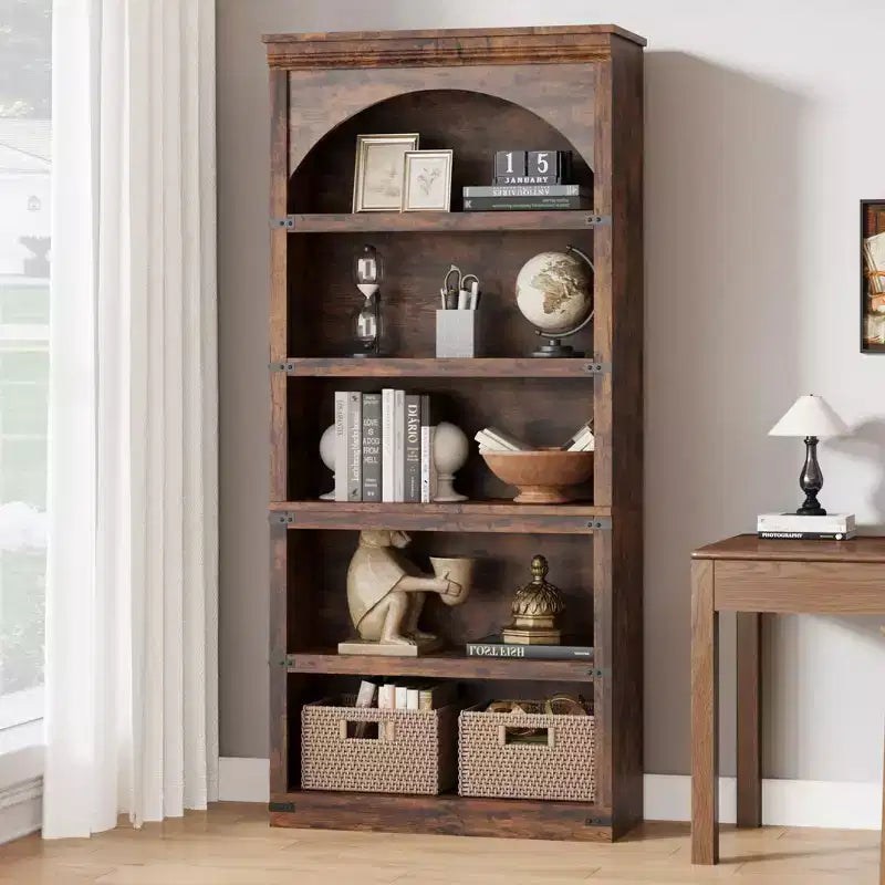 Bibliothèque à arche de style rustique