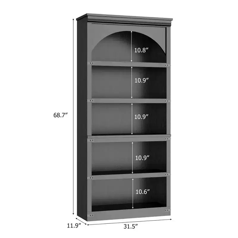 Bibliothèque à arche de style rustique