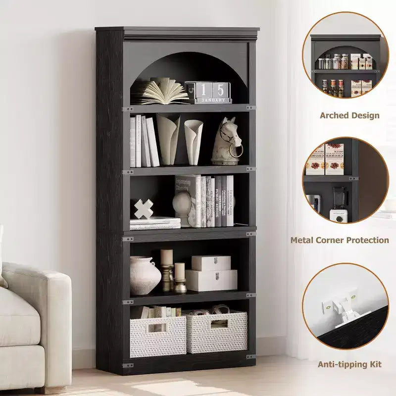 Bibliothèque à arche de style rustique