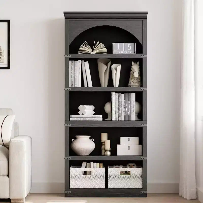 Bibliothèque à arche de style rustique
