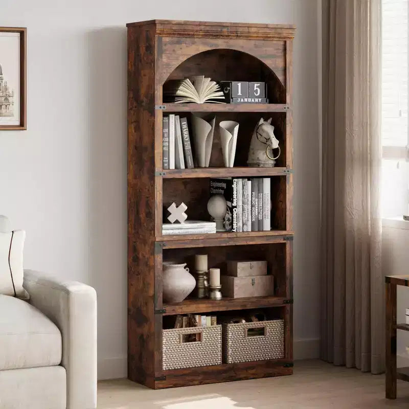 Bibliothèque à arche de style rustique