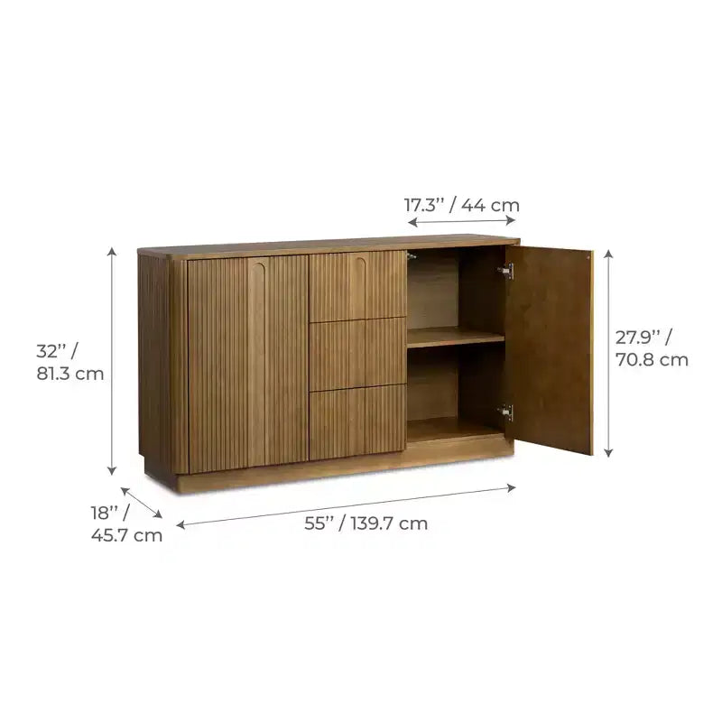 Buffet en bois massif de style bohème moderne