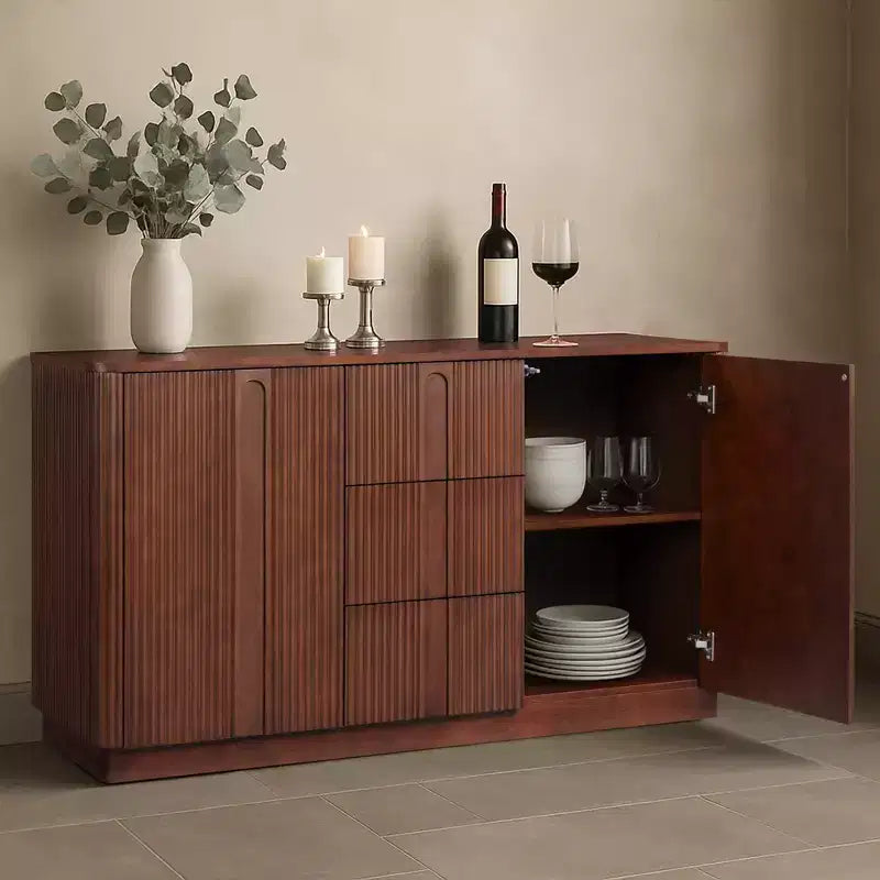 Buffet en bois massif de style bohème moderne