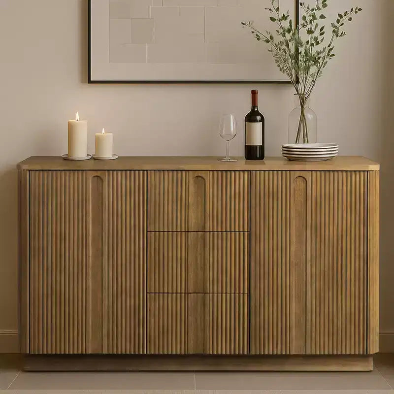 Buffet en bois massif de style bohème moderne