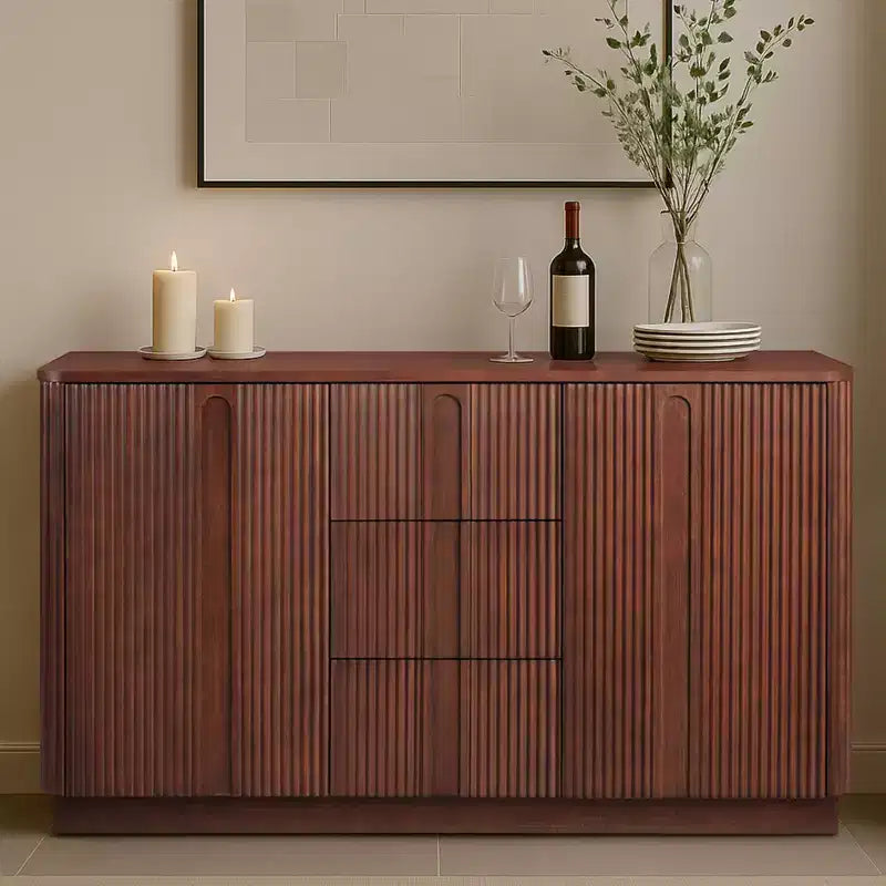 Buffet en bois massif de style bohème moderne
