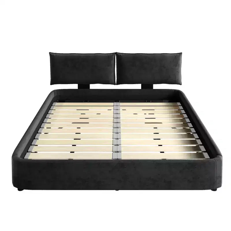 Cadre de lit king-size en nuage ; lit tapissé de chenille