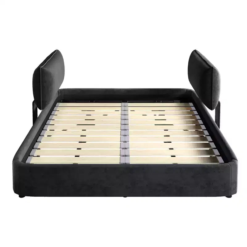 Cadre de lit king-size en nuage ; lit tapissé de chenille