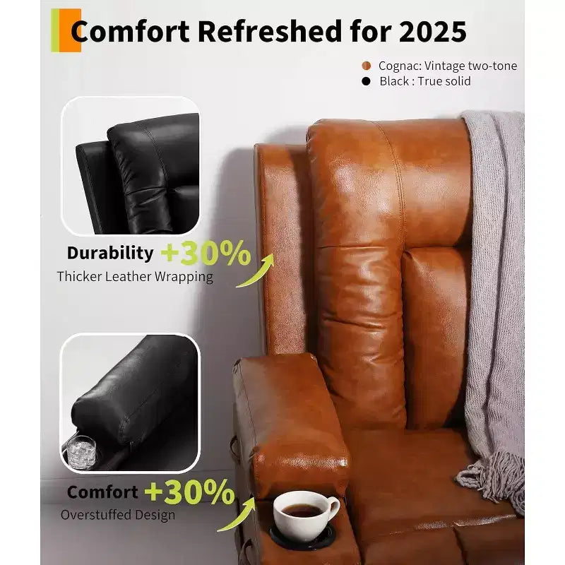 Fauteuil inclinable électrique releveur très grand format
