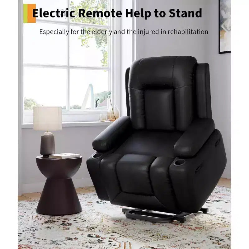 Oversized Power Lift Recliner Chair; Home Theater Seating with Lumbar Support; Adjustable Back and Legs; Elderly Power Recliner Chair for Living Room