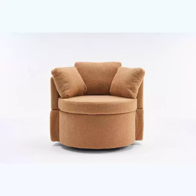 Fauteuil pivotant de rangement Teddy en tissu bouclette;