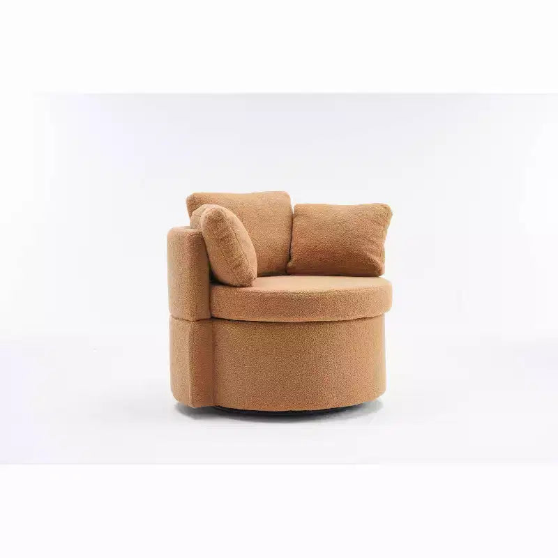 Fauteuil pivotant de rangement Teddy en tissu bouclette;
