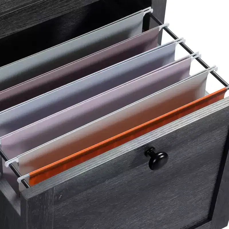 Bureau d'angle avec station de charge et tiroirs de classement