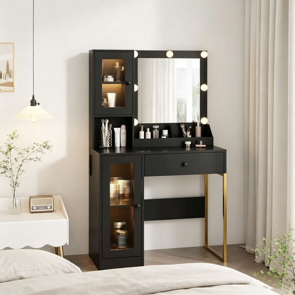 Coiffeuse moderne avec miroir et station de charge