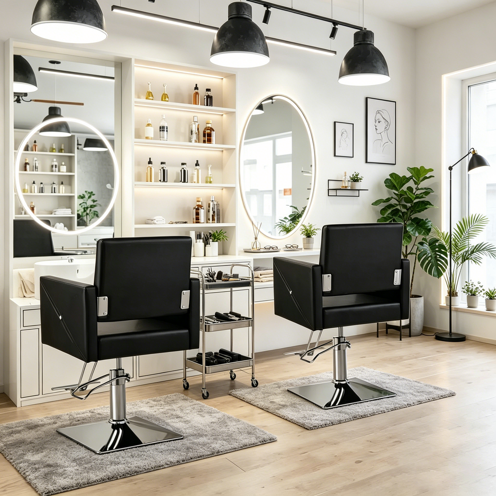 Fauteuil de barbier hydraulique pivotant et réglable pour coiffeurs