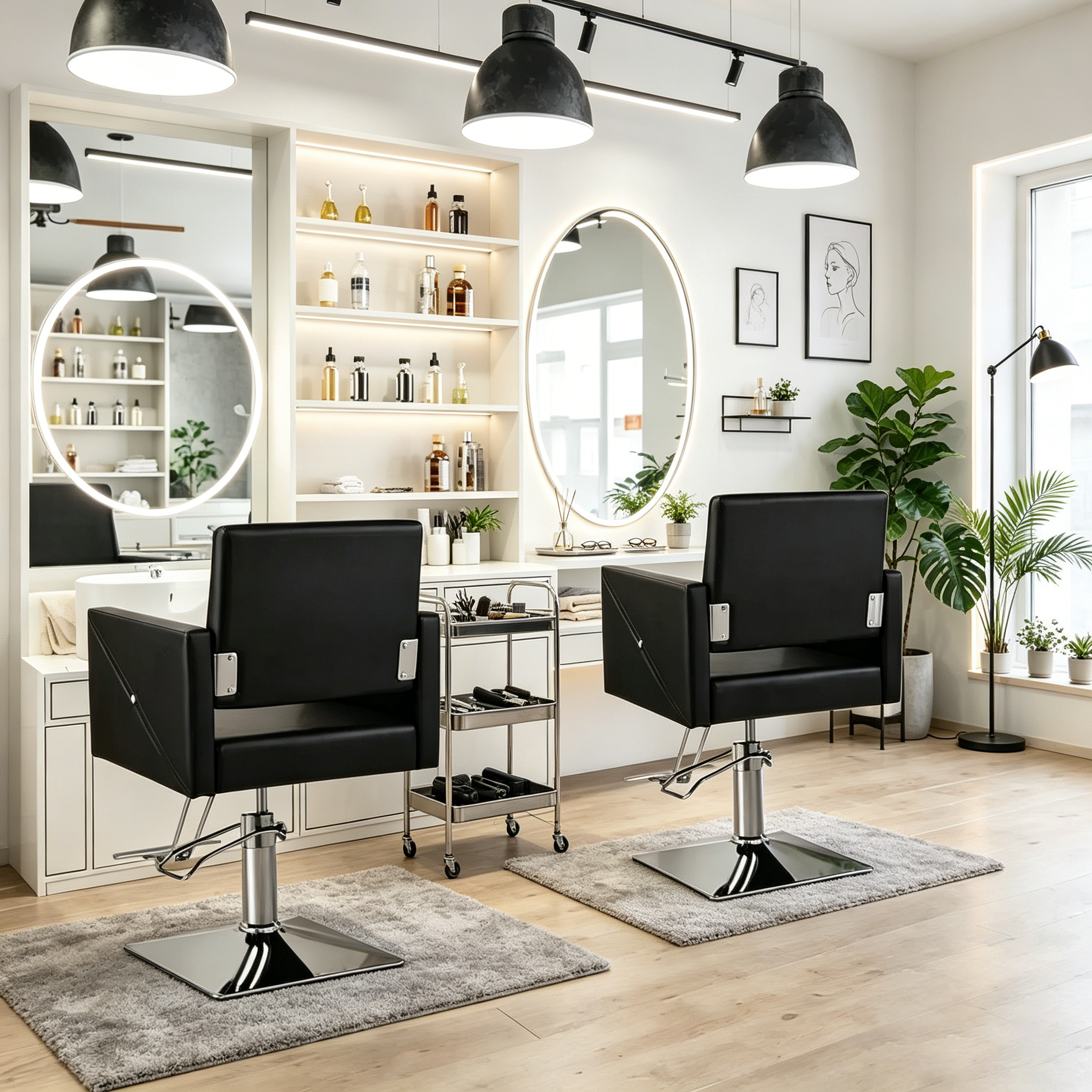 Adjustable swivel hydraulic barber chair for hairdressers