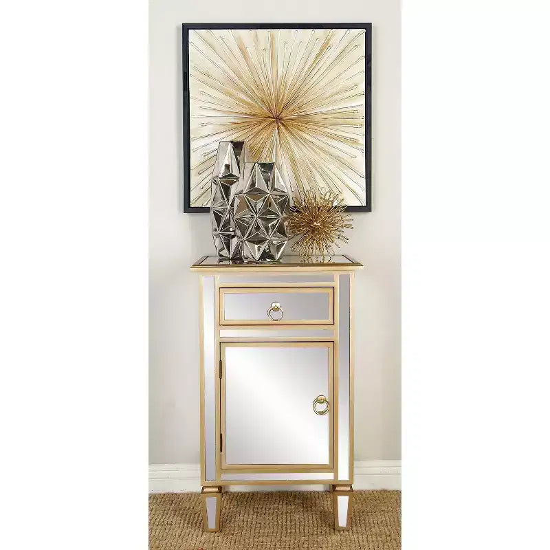 Petite armoire de toilette élégante en verre, beige