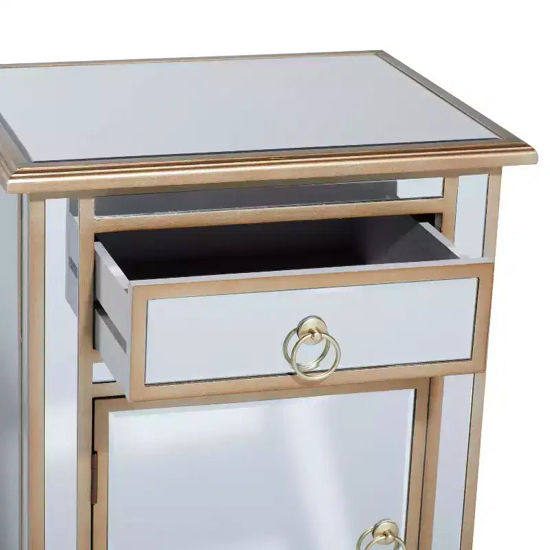 Petite armoire de toilette élégante en verre, beige