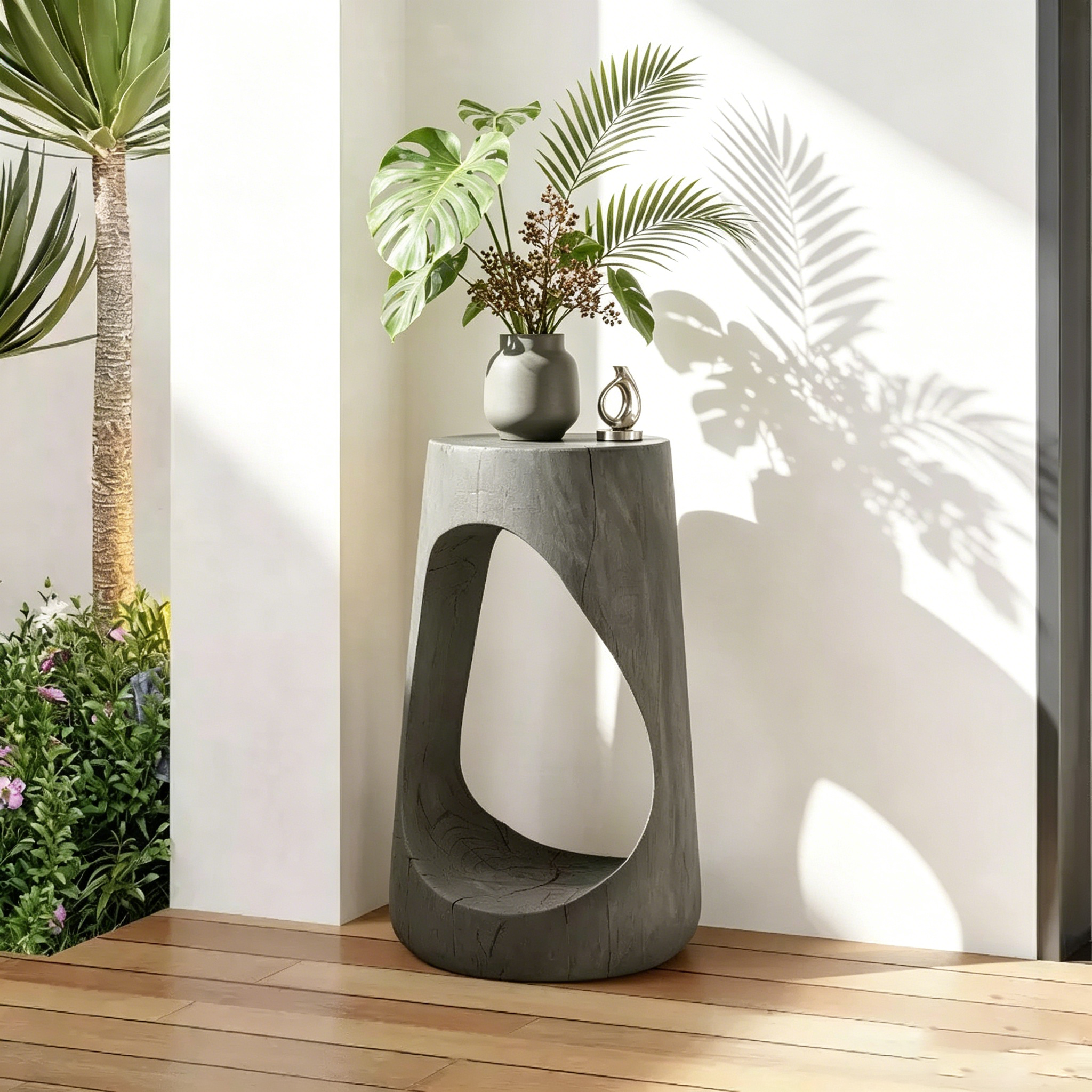 Modern openwork side table; Artistic style side table