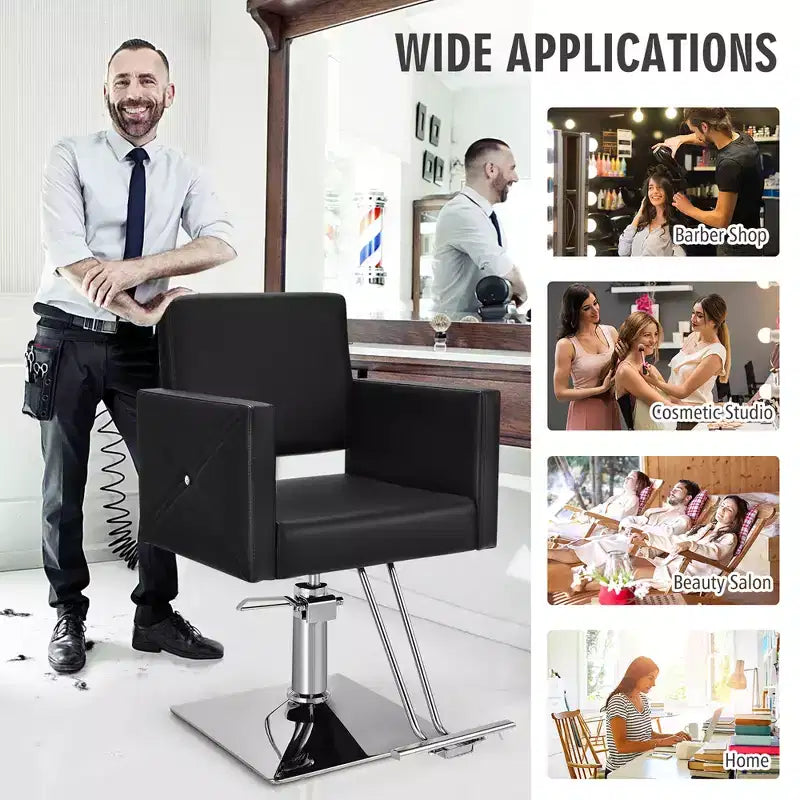Adjustable swivel hydraulic barber chair for hairdressers